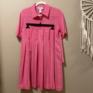 Pendleton Vintage Pink & White Polka Dot Skirt & Short Sleeve Blouse Set